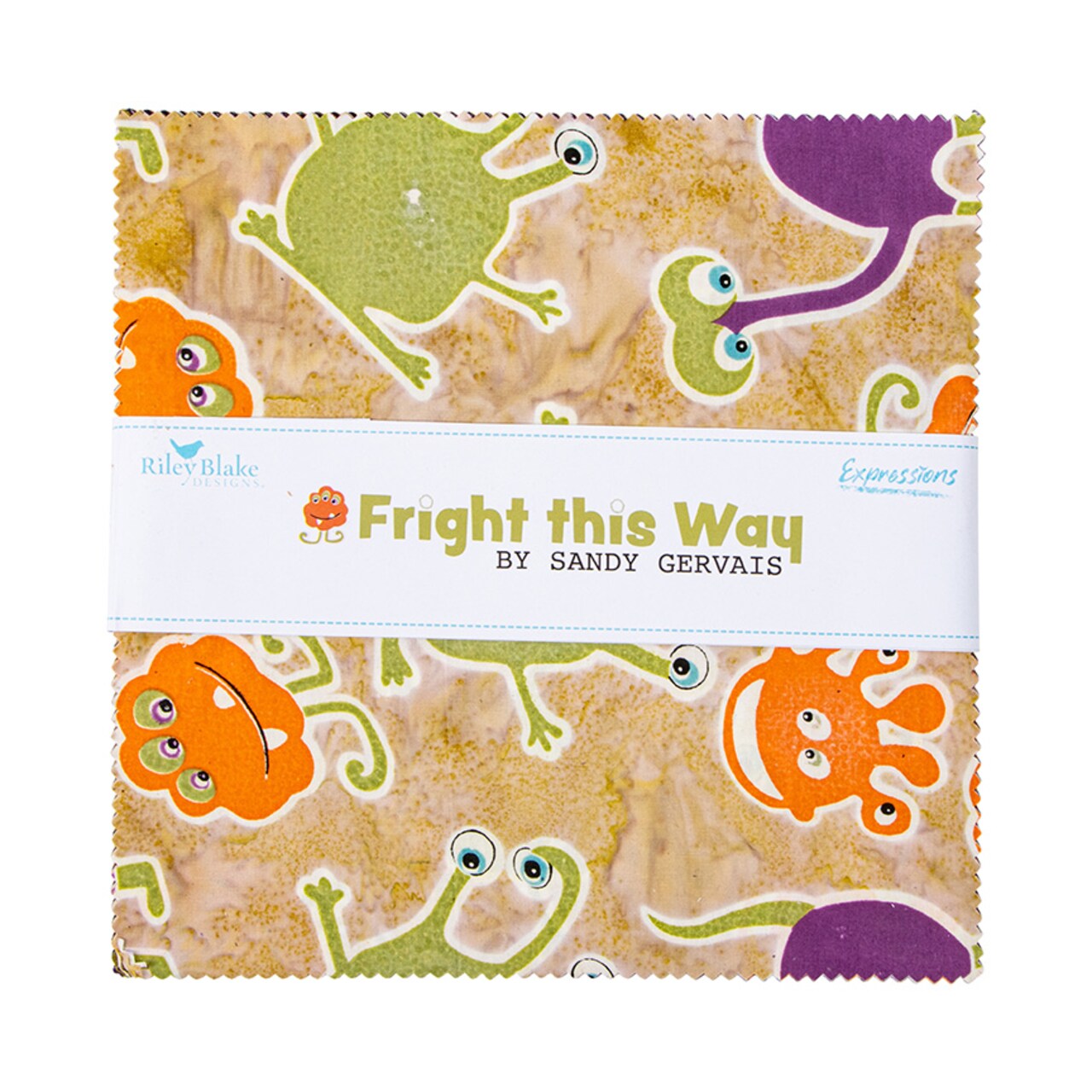 Expressions Batiks 10" Square Pack (Layer Cake / 10" Stacker) in Fright This Way by Sandy Gervais for Riley Blake (10-23340-42)